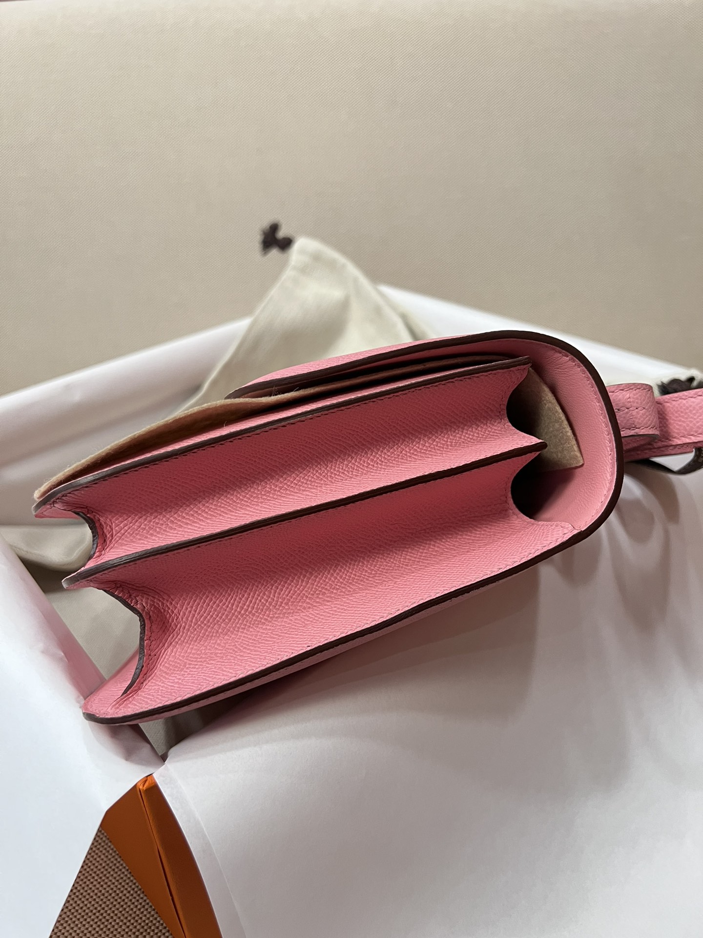 Hermes Constance 24cm Shoulder Bag In Pink Epsom Leather